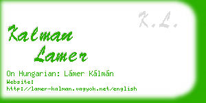 kalman lamer business card