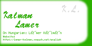 kalman lamer business card